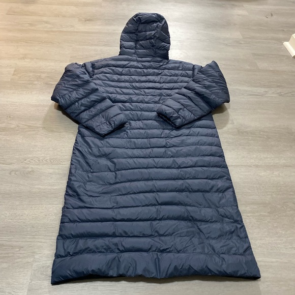 Patagonia Recycled Down Parka Hoodie Sweater Jacket Long Pitch Blue XS - Picture 3 of 8